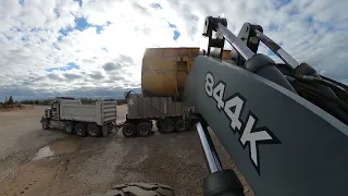 Loadin crushed gravel for a Crawford County dirt road repair where my brother's are logging.