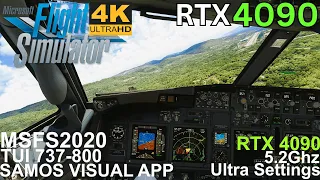 [MSFS RTX 4090] Perfectly Executed Samos (LGSM) Visual Approach TUI 737-800 [Ultra Settings] 4K