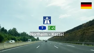 Driving in Germany: Autobahn A7 E45 from Northeim to Kassel
