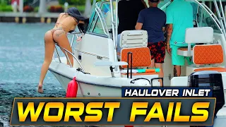 WHAT'S GOING ON HERE? TOP Mistakes at Haulover Inlet Compilation 2024 | BOAT ZONE