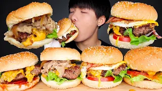 ASMR CHEESEBURGERS + JALAPENO BEEF BURGERS 🍔 (Eating Sound) | MAR ASMR