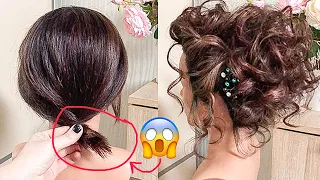 Простая Прическа на Короткие и Редкие волосы. Прическа на Новый год. Easy Short Hairstyles ©LOZNITSA