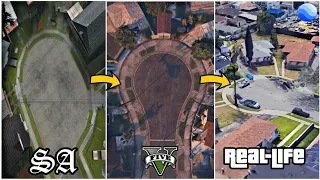 Grove Street in GTA SA vs 5 vs Real Life