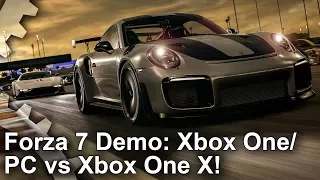 [4K] Forza Motorsport 7 Demo: Xbox One vs Xbox One X vs PC Comparison!