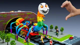 ✋ Making THOMAS.EXE SPIDER RAINBOW | Leovincible &Trevor Henderson Creatures with Clay
