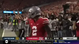 Emeka Egbuka 31-yard Touchdown vs No. 5 Notre Dame (Ohio State Student Radio Call)