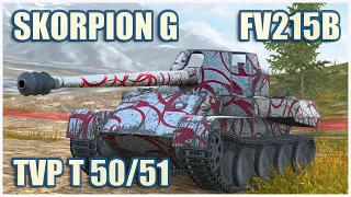 Skorpion G, TVP T 50/51 & FV215b • WoT Blitz Gameplay