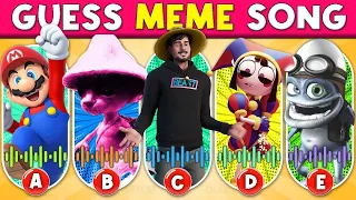 GUESS MEME SONG | 🎵🎙️🔥MrBeast, Crazy Frog, Pomni Normal, Smurf Cat, Mario