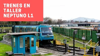 Metro de Santiago | Trenes NS93 NS07 NS16 en Talleres Neptuno (L1)