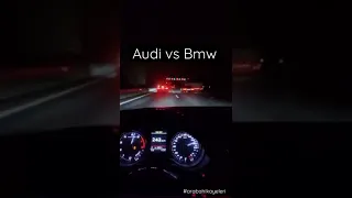 Bmw ve Audi otobanda kıyasıya kapışma. Sizce kim aldı?