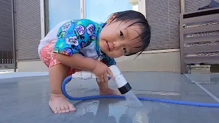 新しいバンバンが手に入ったので水遊び　＃1203　ひなごんおいちゃんどんちゃん三兄弟vlog