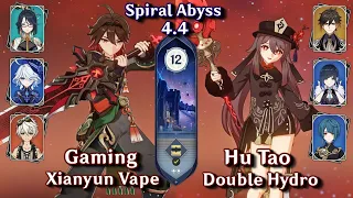 C0 Xianyun Gaming & C0 Hutao Double Hydro | NEW Spiral Abyss 4.4 - Floor 12 9 Stars | Genshin Impact