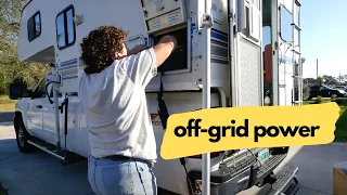 1800's Settlement Boondocking in our TRUCK CAMPER + OFF GRID POWER UPGRADES