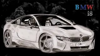 How to draw a BMW i8 | Time Lapse | How to draw a car step by step