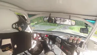 Mark Lydell- Datsun 260Z crash with stopped Donovan Jag  9-6-21- Lime Rock Vintage Fest 2021