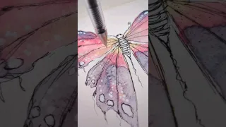 THIS technique will CHANGE how you paint! #watercolor #painting How I paint a butterfly #shorts #art