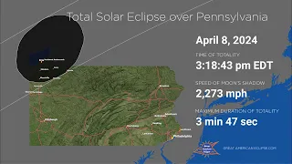 Total Solar Eclipse of April 8, 2024 over Pennsylvania