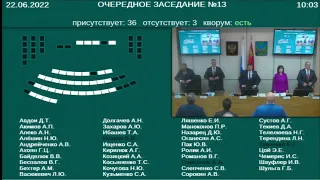Заседание Законодательного Собрания Приморского края №13 22.06.2022
