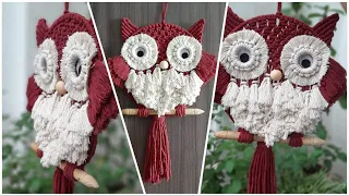 DIY MACRAME OWL WALL Hanging tutorial for beginner | Easy MACRAME OWL | BOHO MACRAME WALL Décor