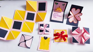 How to make Scrapbook pages/ 8 different cards ideas / DIY Scrapbook Tutorial Parts