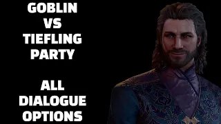 Gale - Goblin vs Tiefling Party - All Dialogue Options - BG3 - Baldur's Gate 3