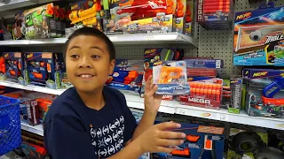 TOYS"R"US Shopping For NERF Guns | Jason Buys 11 Nerf Pistols To Expand His Arsenal