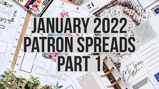 Plan With Me | January 2022 Patron Spreads Pt 1 | Warm & Cozy + Seasons of Color | Big Happy Planner