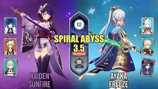 Raiden Sunfire & Ayaka Freeze - Spiral Abyss 3.5 - Floor 12 (9★)