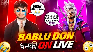 Bablu Don 😎 ने दी Live Pe धमकी 🤬 || No More NG Guild 😭