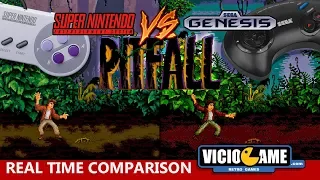 🎮 Pitfall (SNES Vs Mega Drive) Real Time Comparison