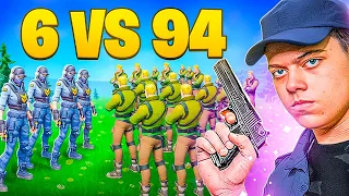 6 POLICIAIS VS 94 LADRÕES NO FORTNITE! - HERO BASE