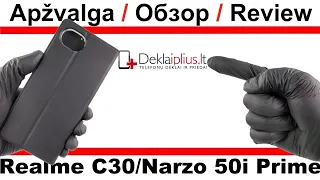 Realme C30/Narzo 50i Prime Dux Ducis dirbtinės odos viršelis - juodas
