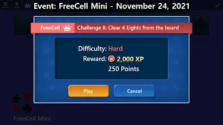 FreeCell Mini Game #8 | November 24, 2021 Event | Hard