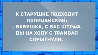 Бабушка, вы на ходу с трамвая спрыгнули. Анекдоты.