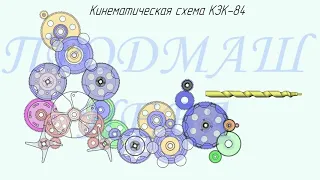 Кинематическая схема КЗК 84. Kinematic animation of can seaming machine