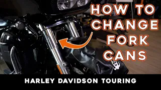 How To Remove Forks & Install @arlenness4493 Fork Cans On Your Road Glide | NOT THAT HARD!