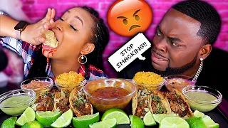 SMACKING TOO MUCH PRANK ON BEAST MODE + BIRRIA TACO MEXICAN FOOD MUKBANG 먹방 | QUEEN BEAST