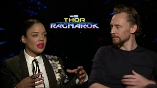 Thor: Ragnarok: Tessa Thompson & Tom Hiddleston Official Movie Interview | ScreenSlam