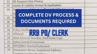 DV PROCESS of RRB PO/ CLERK | Process after final results | Documents required #rrbclerk #rrbpo