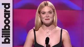 Elle Fanning Introduces Selena Gomez at Billboard's Women in Music 2017