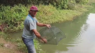 TESTANDO !!! COVO GUARDA CHUVA ARMADILHA PRA PEGAR PEIXES !