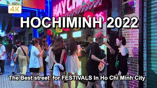 Ho Chi Minh City Walking Tour - Best street for Festival - Nguyen Hue Walking Street 【🇻🇳4K】