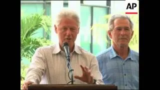 WRAP Former Presidents Clinton and Bush visit Haiti