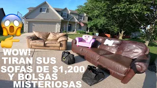 😱 Maleta llena de ??🤔 y SOFAS DE $1,200/ LO QUE TIRAN EN USA LOS MILLONARIOS /VENTA DE GARAGE EN USA