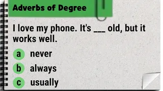 Adverbs of Degree || quiz