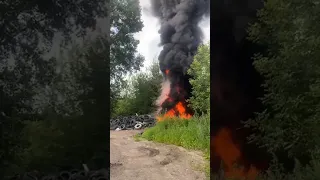 Fire! горят шины в Красноярске / нужно утилизировать❗❗❗