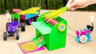 The most creative scientific project | diy mini tractor is farming paddy | science project