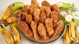 Crispy & Crunchy Fried banana | Can we use regular banana? plátano frito crujiente, कुरकुरे केले