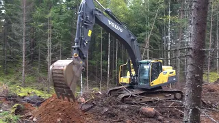 Widin Schakt grovbrytning skogsbilväg.