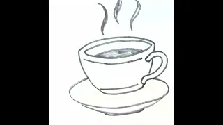 Drawing Cup Tea for children / Рисование Чашка для детей / Bolalar uchun Chashka choyi rasm chizish